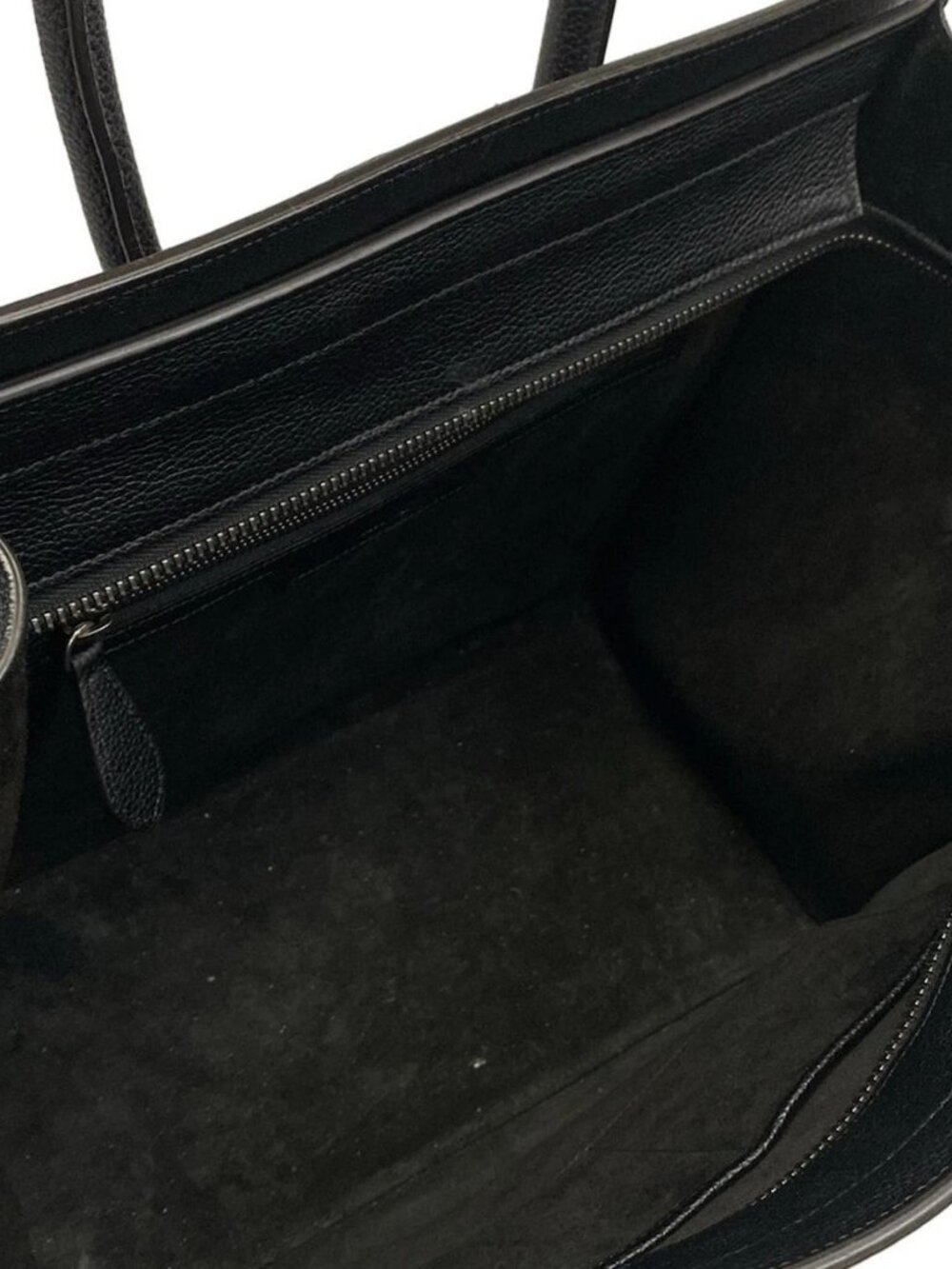 CELINE Luggage Mini Shopper - Black Drummed calfskin Handbag - Picture 12 of 15